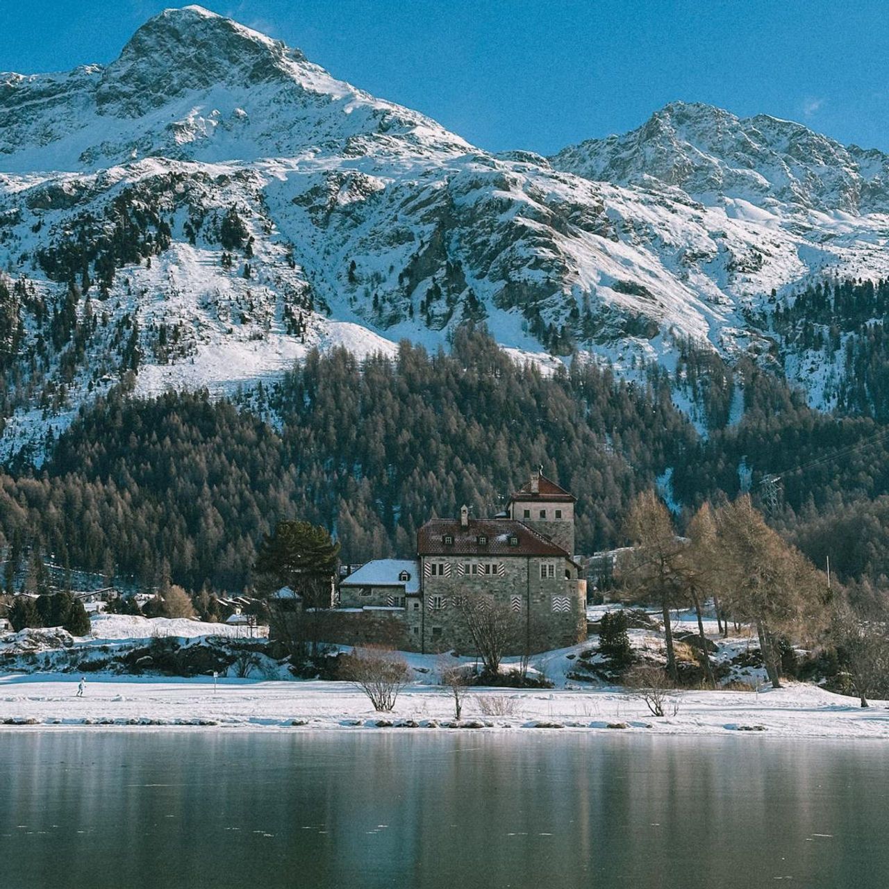 Winter villa on the lake