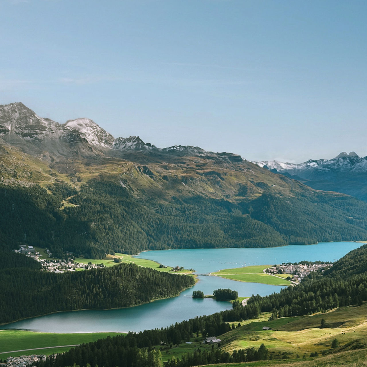 The Engadin lakes in summer